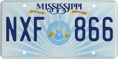 MS license plate NXF866