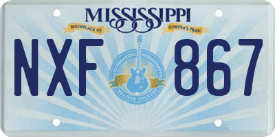 MS license plate NXF867