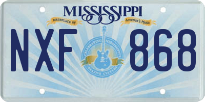 MS license plate NXF868