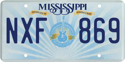 MS license plate NXF869