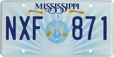 MS license plate NXF871