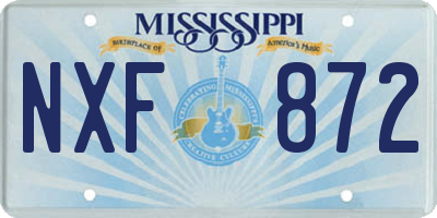 MS license plate NXF872