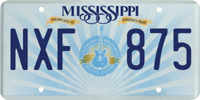 MS license plate NXF875