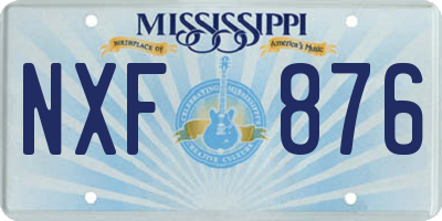 MS license plate NXF876
