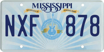 MS license plate NXF878