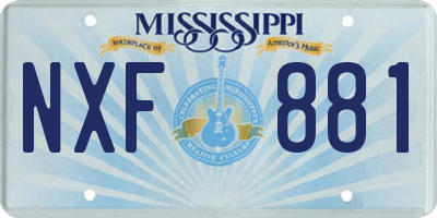 MS license plate NXF881