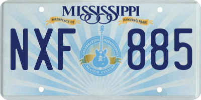 MS license plate NXF885
