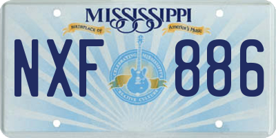 MS license plate NXF886