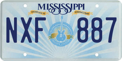 MS license plate NXF887