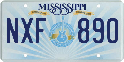 MS license plate NXF890