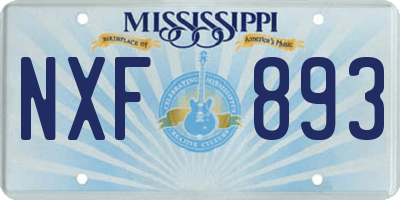 MS license plate NXF893