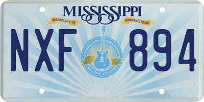 MS license plate NXF894