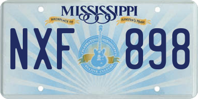 MS license plate NXF898