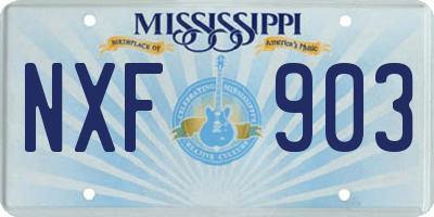 MS license plate NXF903