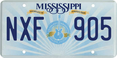 MS license plate NXF905