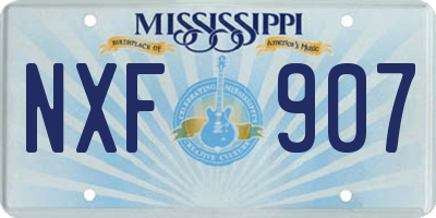 MS license plate NXF907