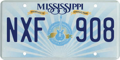 MS license plate NXF908