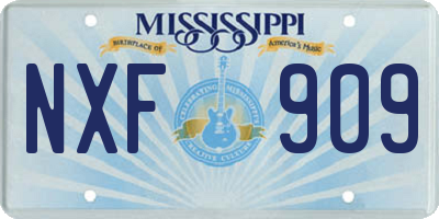 MS license plate NXF909