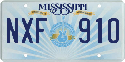 MS license plate NXF910