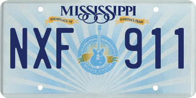 MS license plate NXF911