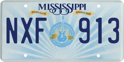 MS license plate NXF913