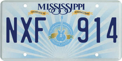 MS license plate NXF914
