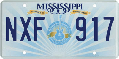 MS license plate NXF917