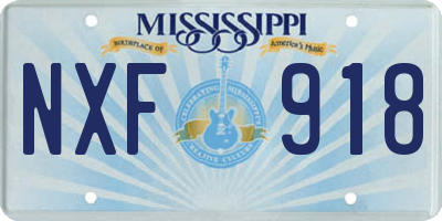 MS license plate NXF918