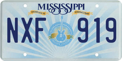 MS license plate NXF919