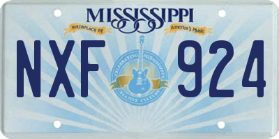 MS license plate NXF924