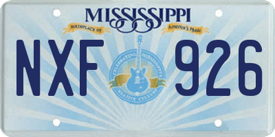 MS license plate NXF926