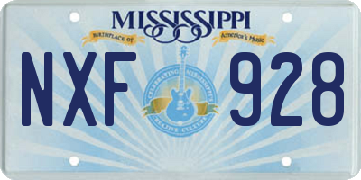 MS license plate NXF928
