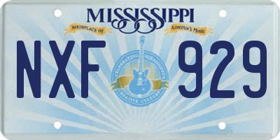 MS license plate NXF929
