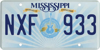 MS license plate NXF933