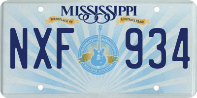 MS license plate NXF934