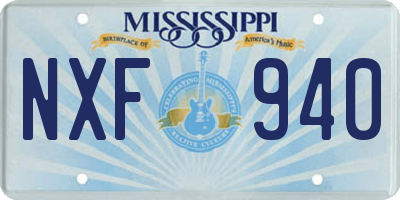 MS license plate NXF940