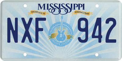 MS license plate NXF942