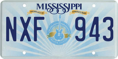 MS license plate NXF943