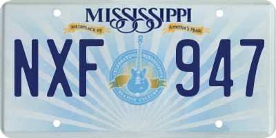 MS license plate NXF947