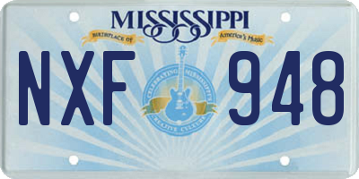 MS license plate NXF948