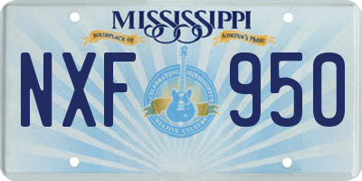 MS license plate NXF950