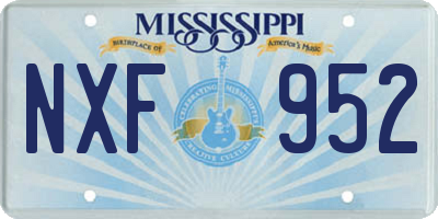 MS license plate NXF952