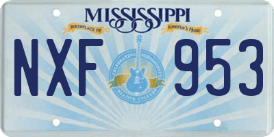 MS license plate NXF953