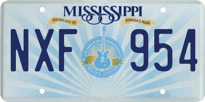 MS license plate NXF954