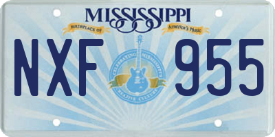 MS license plate NXF955