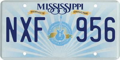 MS license plate NXF956