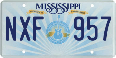 MS license plate NXF957