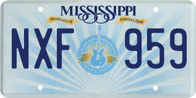 MS license plate NXF959