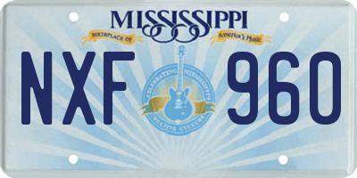 MS license plate NXF960