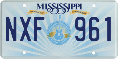 MS license plate NXF961